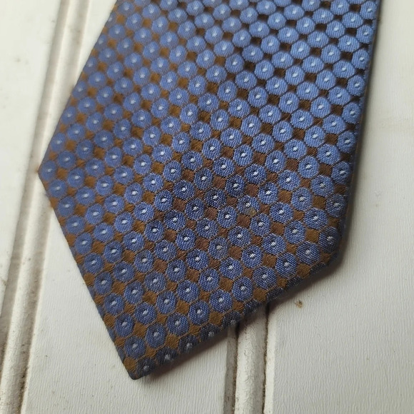 Wemlon By Wembley Neck Tie Blue Brown 2.75"Width 53"Length Self-tie Polyester - Picture 1 of 7